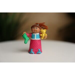 Vintage 1992 Cabbage Patch Kids Figure Girl Teddy Bear Stocking Bunny Slippers